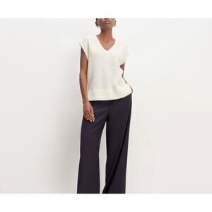Everlane 'The Italian' Blue  Wool Way-High Drape Pant Size 0
